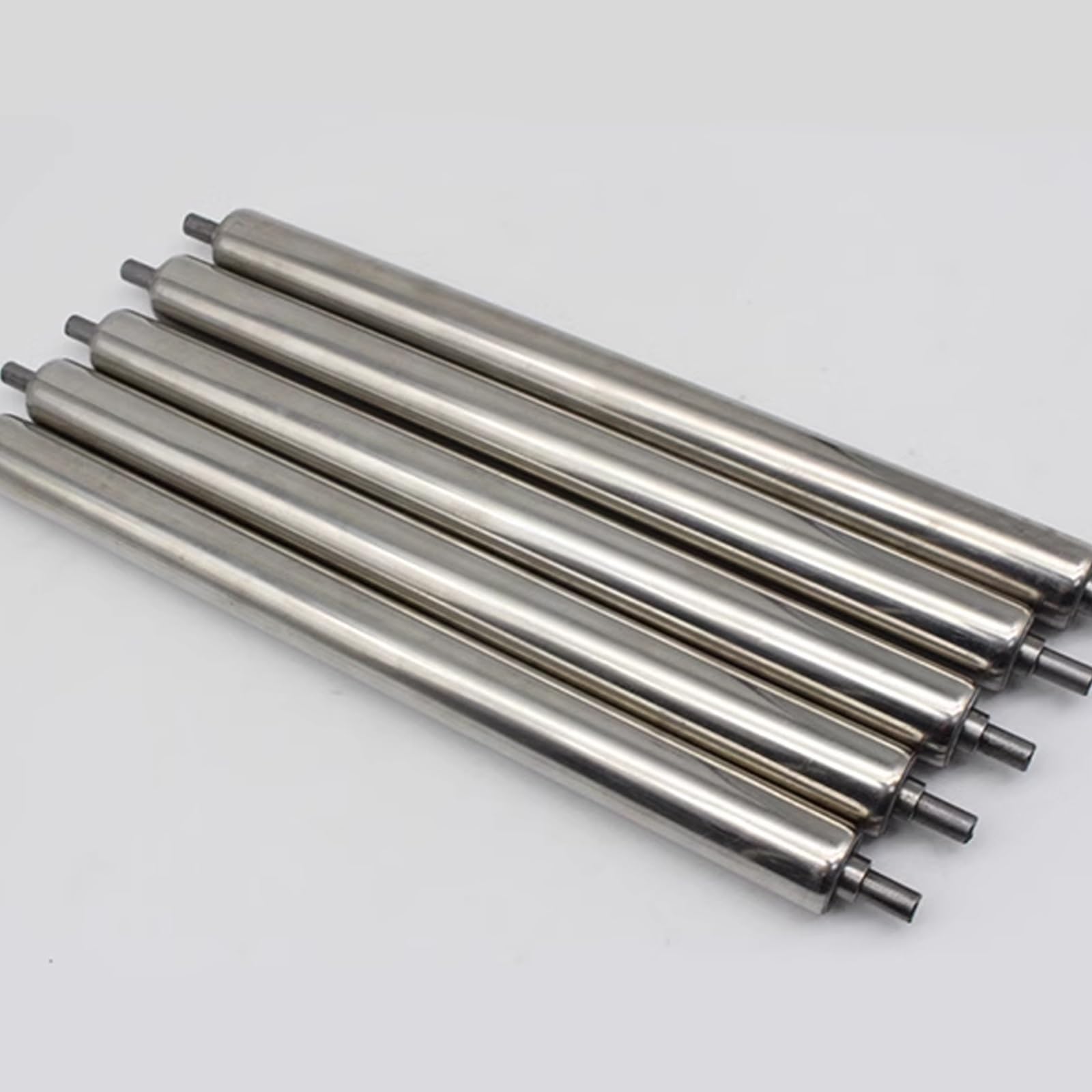 Lot de 5 rouleaux de convoyeur galvanisés 50 mm de diamètre 600 mm de longueur Idéal pour la transformation alimentaire et la logistique Convoyeurs non alimentés