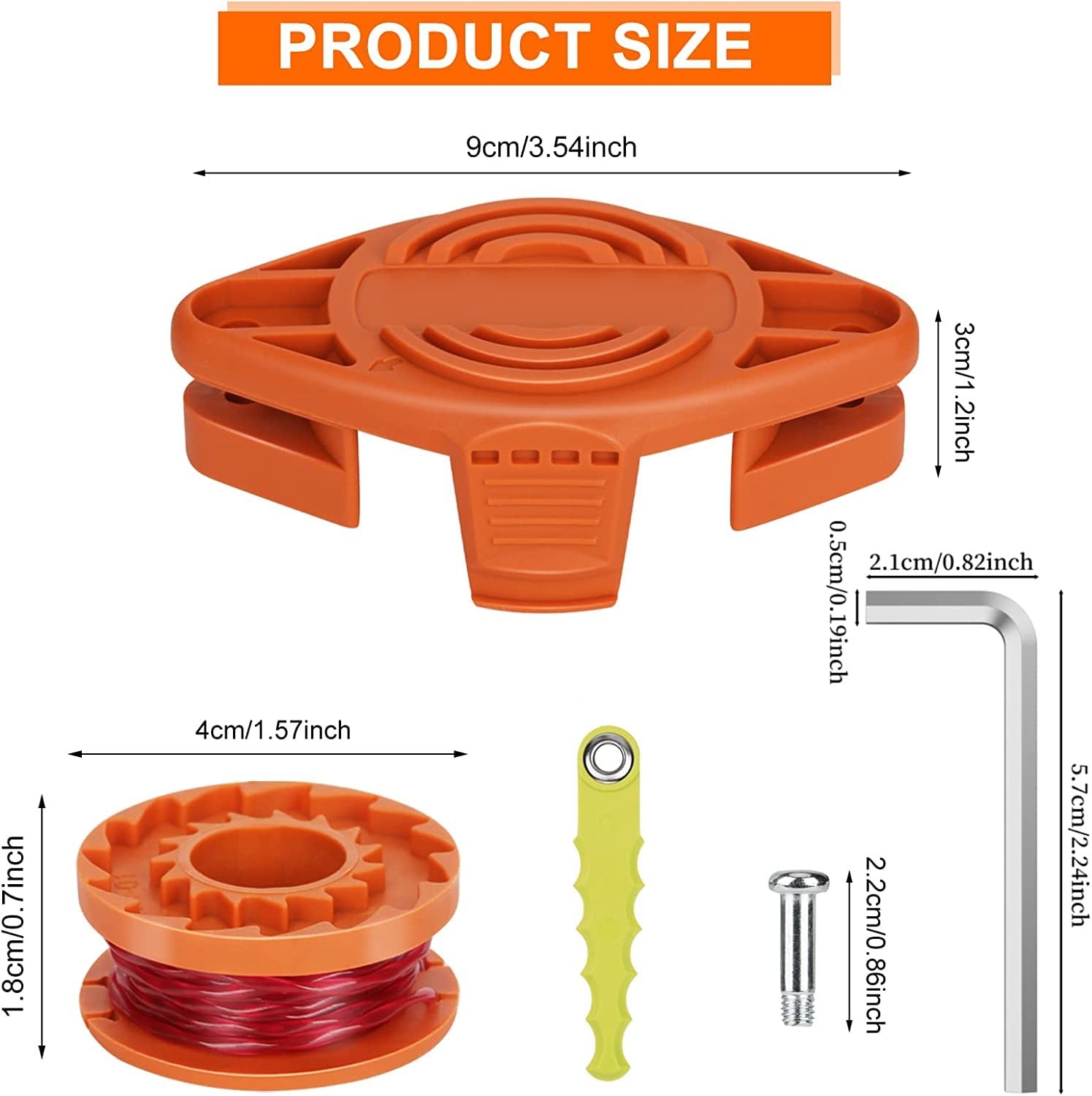 Lot De 2 Cache-bobines Pour Débroussailleuse Worx WA0216 (compatible WG124, WG116, Etc.)
