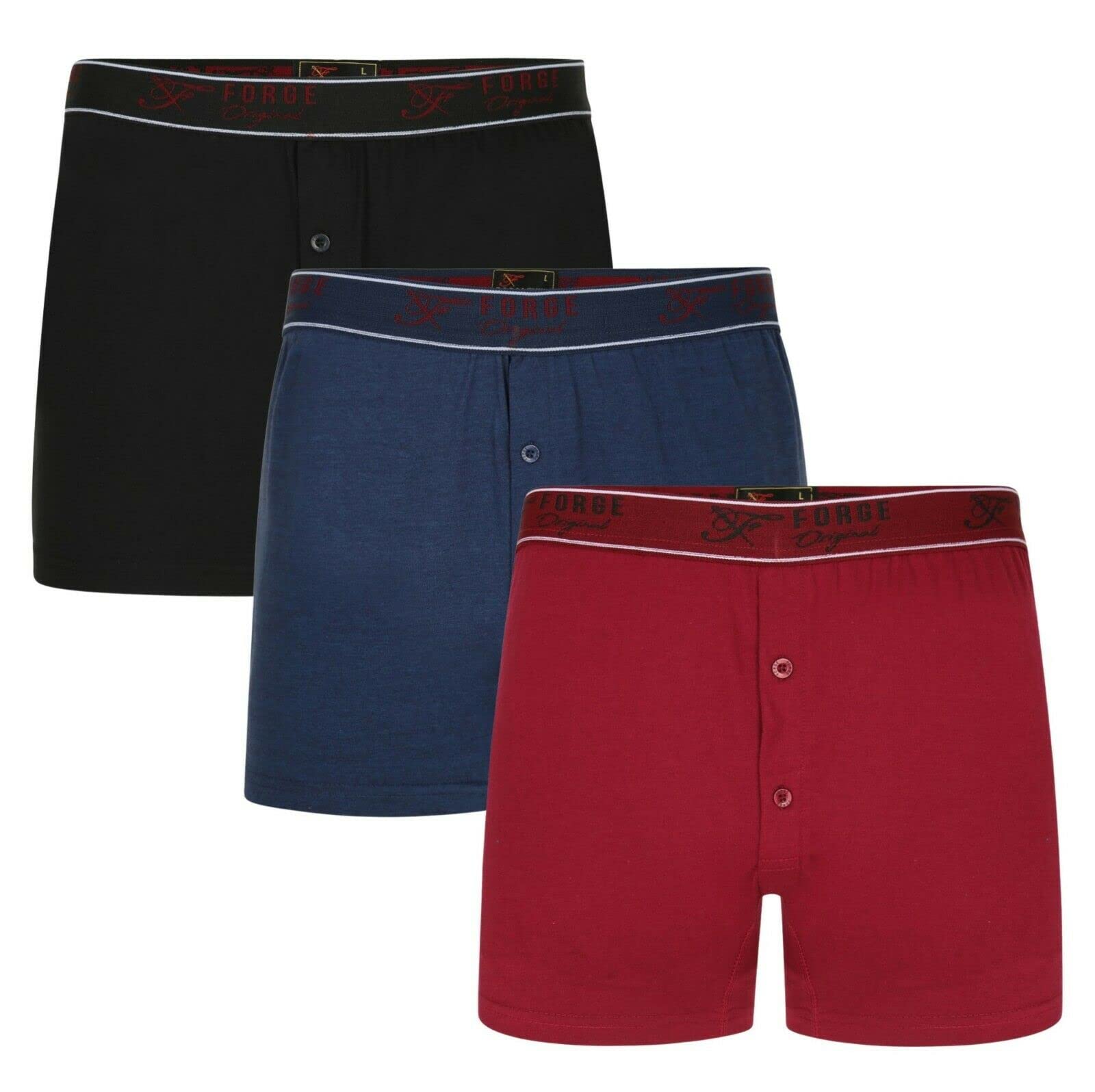 ForgeMen's Big Plus Size 3 Pack Boxer Shorts