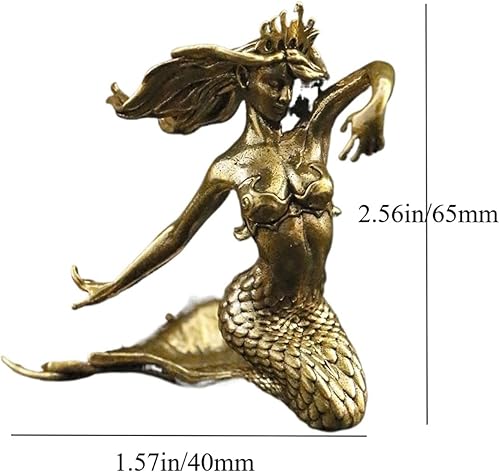 Miniatura 2 de Estatua sensual de latón en miniatura, escultura de sirena de metal, escultura de mujer, arte corporal, pisapapapeles de escritorio, adornos