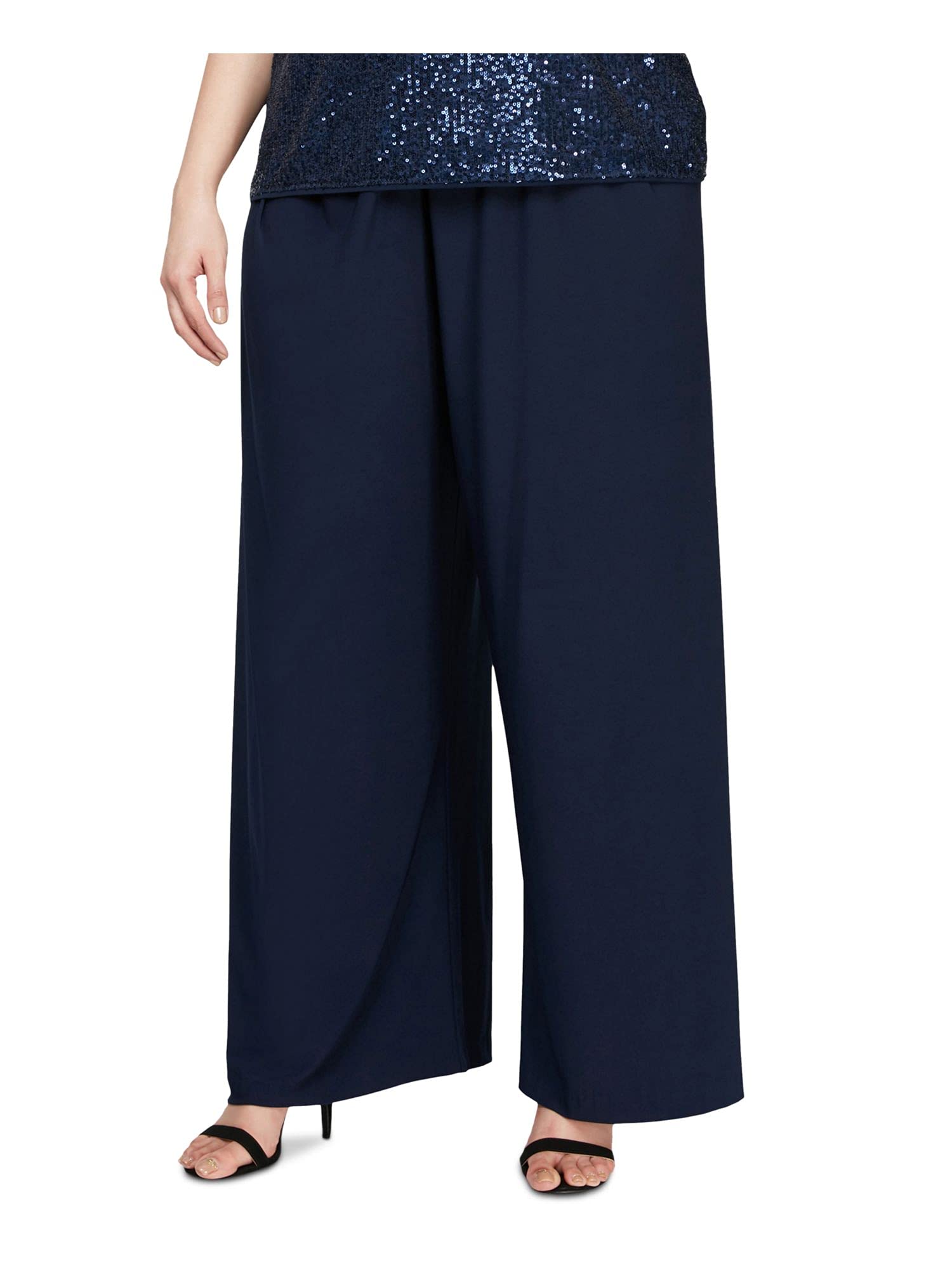 Alex Evenings Women's Straight Leg Dress Pant for Mother of The Bride, Elegant Party Outfit (Plus Size)