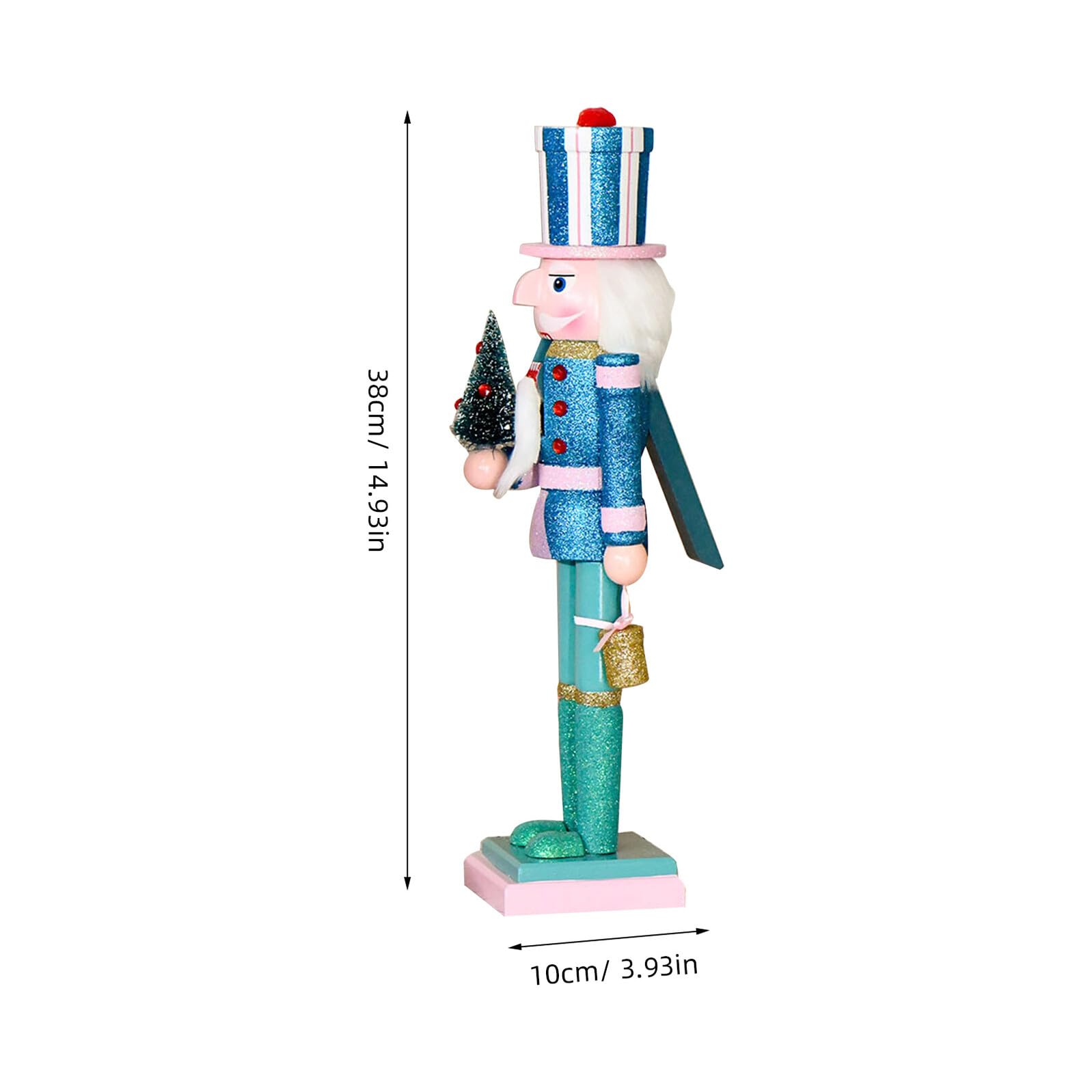 SHINEOFI Nussknacker Holzfigur für Weihnachtsdeko Traditioneller Nussknacker als Tischornament Stehende Nussknacker-Figur mit Handgeschnitzten Details Regaldekoration für Festliche