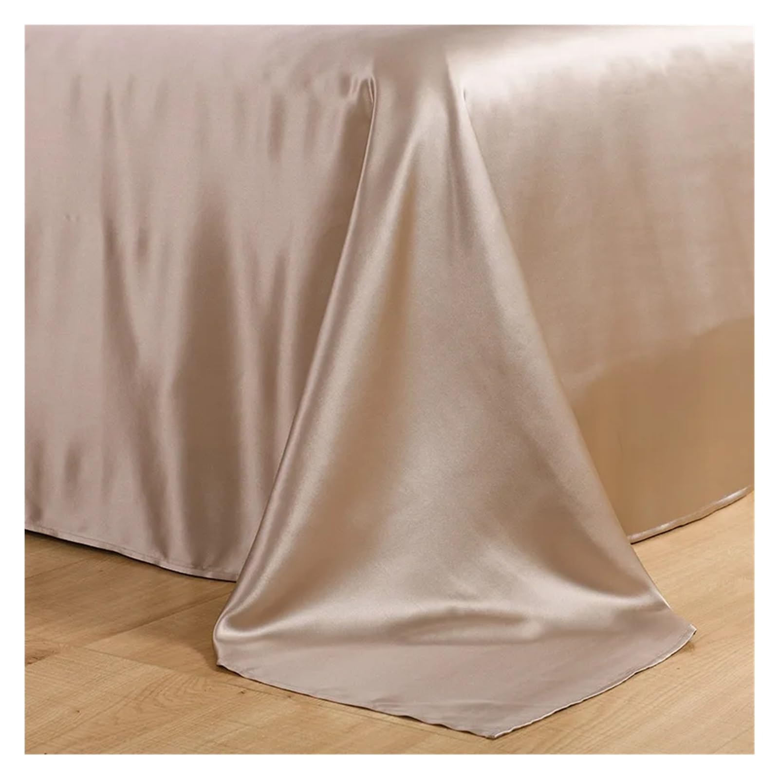 Tela de satén Ancho 280cm Tela 30 momme Seda Peso Pesado Liso Teñido DIY Vestido Ropa de cama Bufanda(10-Dark Beige Grey,1 meter)