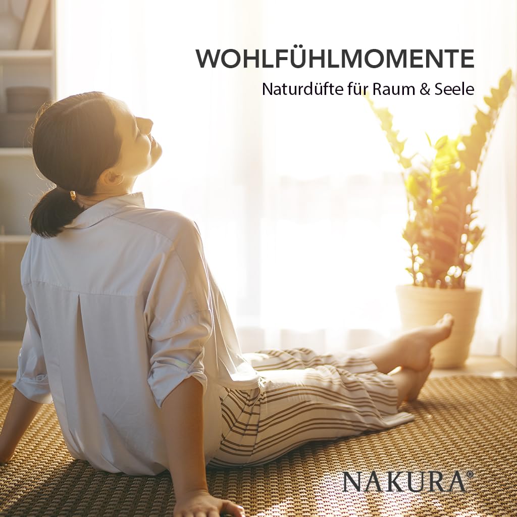 NAKURA® Bio Refill ORANGE – LAVENDEL 500 ml – Nachfüllflasche für Reed Diffuser & Raumspray – Violettglas – inkl. 15 Diffuserstäbchen – 100% naturreine ätherische Öle, ohne synthetische Duftstoffe