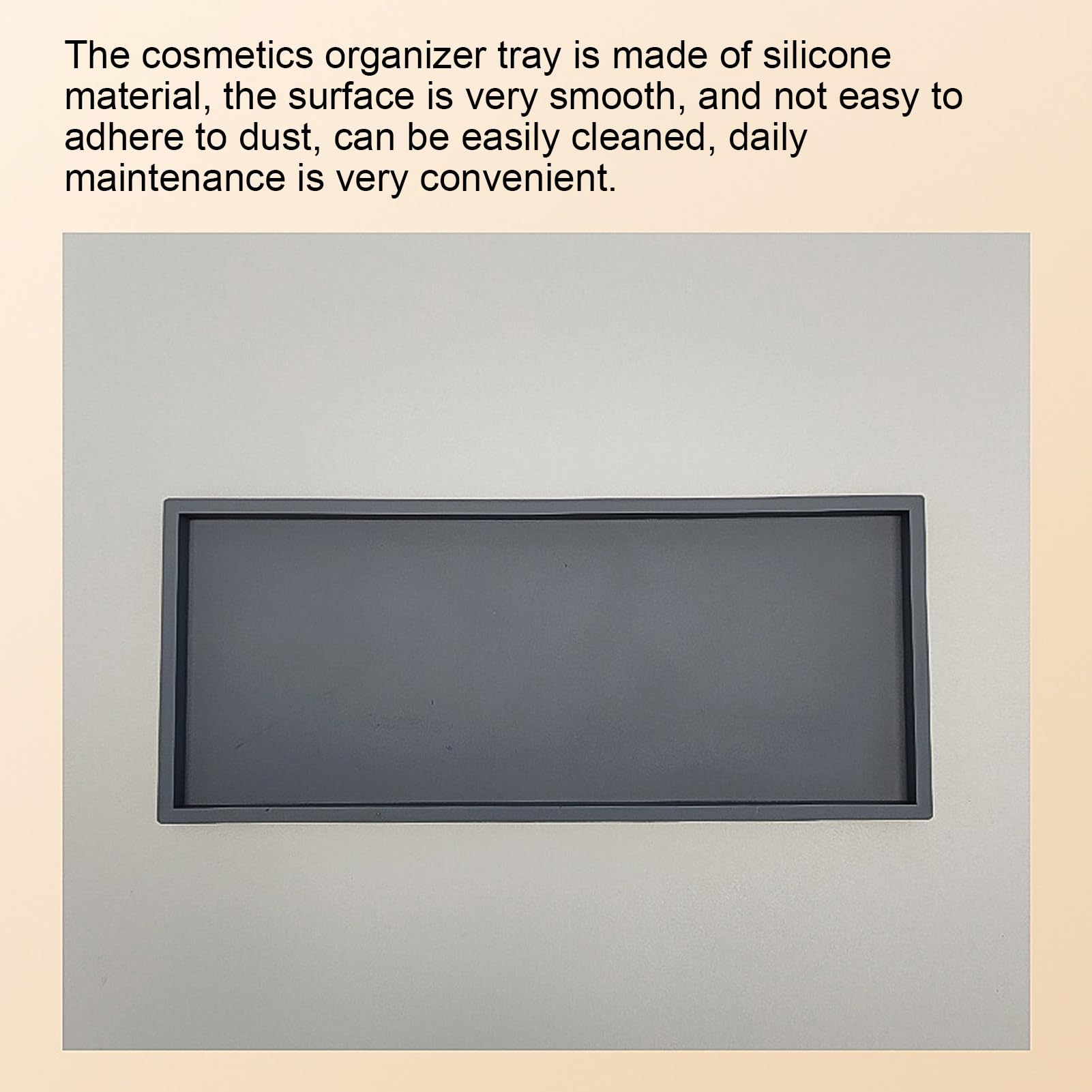 Vassoio da Bagno per Bancone, Vassoio Cosmetico in Silicone per Bagno, Vassoio Rettangolare per Lavabo Vassoio Portaoggetti Vassoio Cosmetico Vassoio Portaoggetti per Gioielli (L)