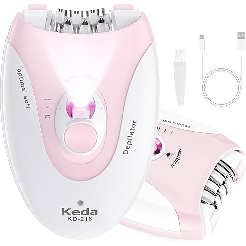 Smooth Glide Epilator for Women, Epilators Hair Removal for Face, Epilators with LED Light, 2 Speed Hair Removal Device, Pluxy Facial Hair Removal for Armpit, Arm, Leg, Bikini, Face, Body