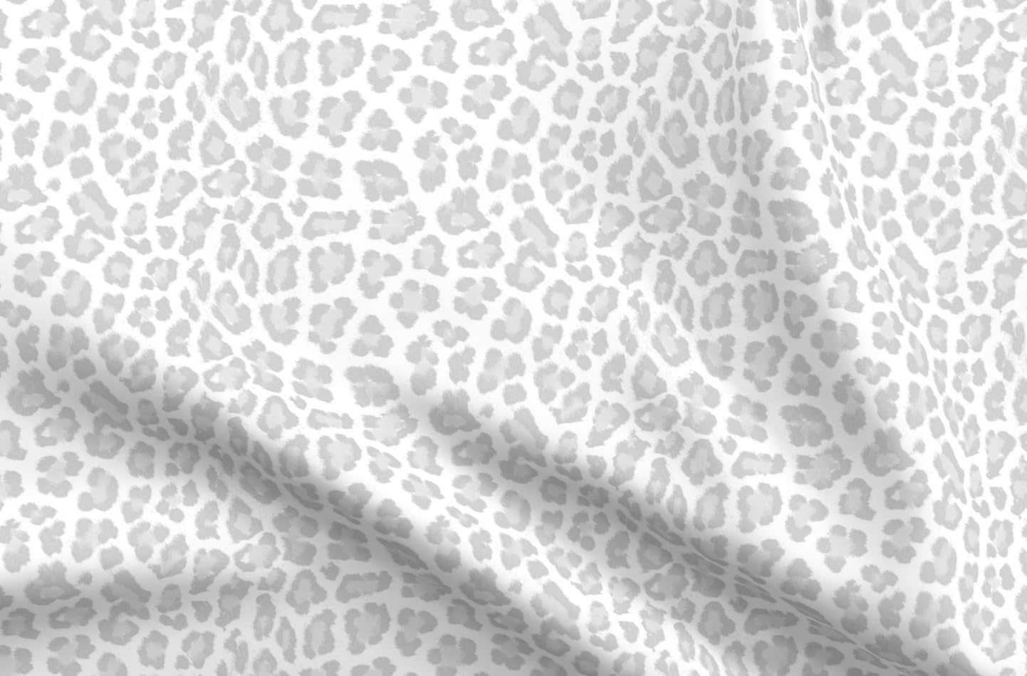 Spoonflower Fabric - Neutral Cheetah Dove Gray White Modern Animal Print Snow Leopard Printed on Petal Cotton Fabric Fat Quarter - Sewing Quilting Apparel Crafts Decor