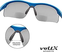Vista 5 de voltX 'Constructor Ultimate' - Lentes de seguridad bifocales de lectura (marco azul, lente de espejo azul + 1.0 dioptrías) Certificado CE EN166FT