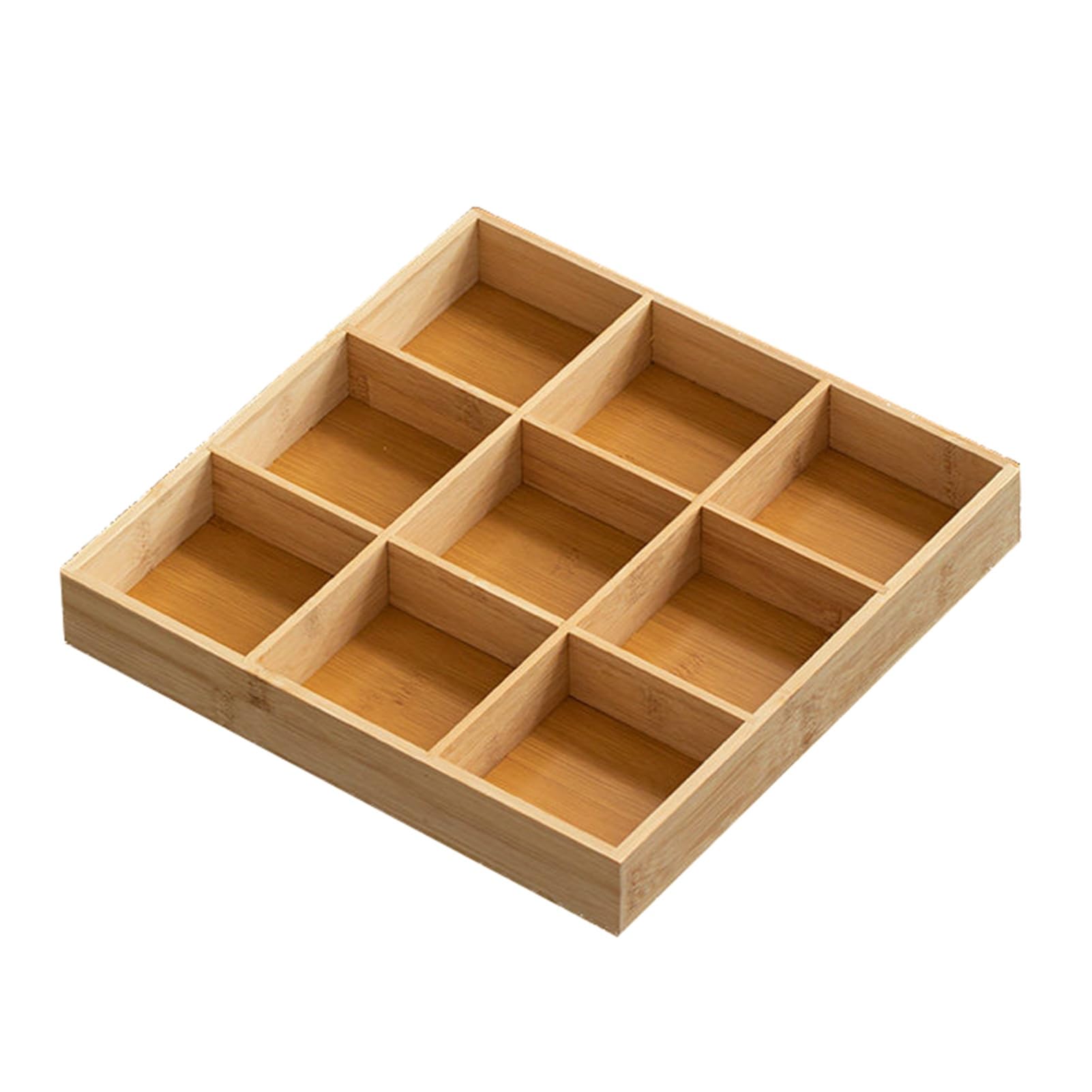 Bandeja For Frutos Secos, Rectangular De Bambú | Disponible En Varios Tamaños, Adecuado For Uso En Sala De Estar.(31x31x5cm)