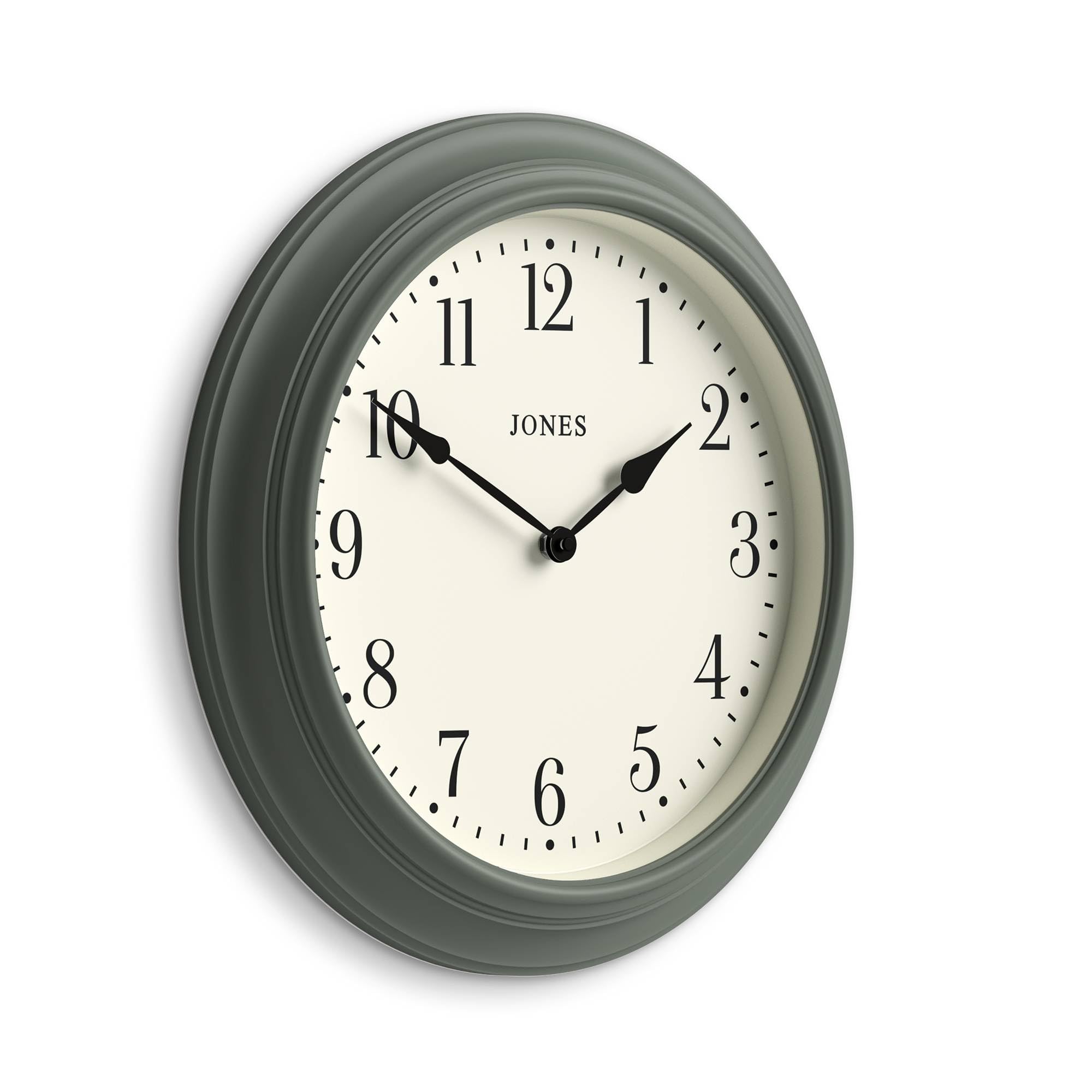 Jones Clocks Asparagus Green Jones Clocks® Supper Club Wall Clock | Large Classic Round Clock | 40Cm | Green | Easy To Read Numbers | Traditional Design Ideal For Kitchen Or Living Room