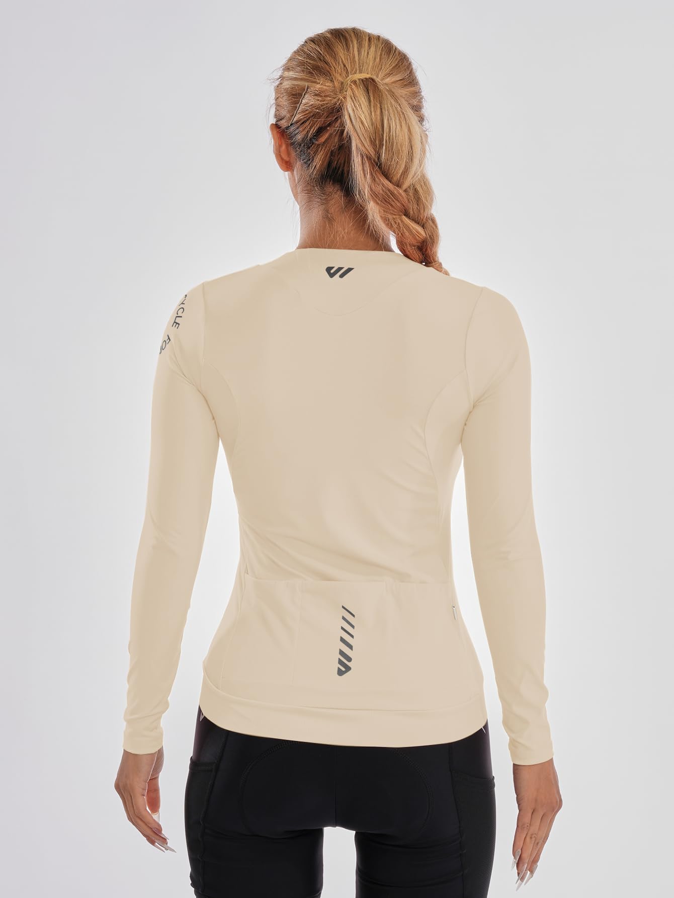 Wulibike Radtrikot Damen Langarm,Fahrradtrikot Atmungsaktiv Rennrad Trikot Hochelastisch Fahrrad Kleidung 4 Taschen