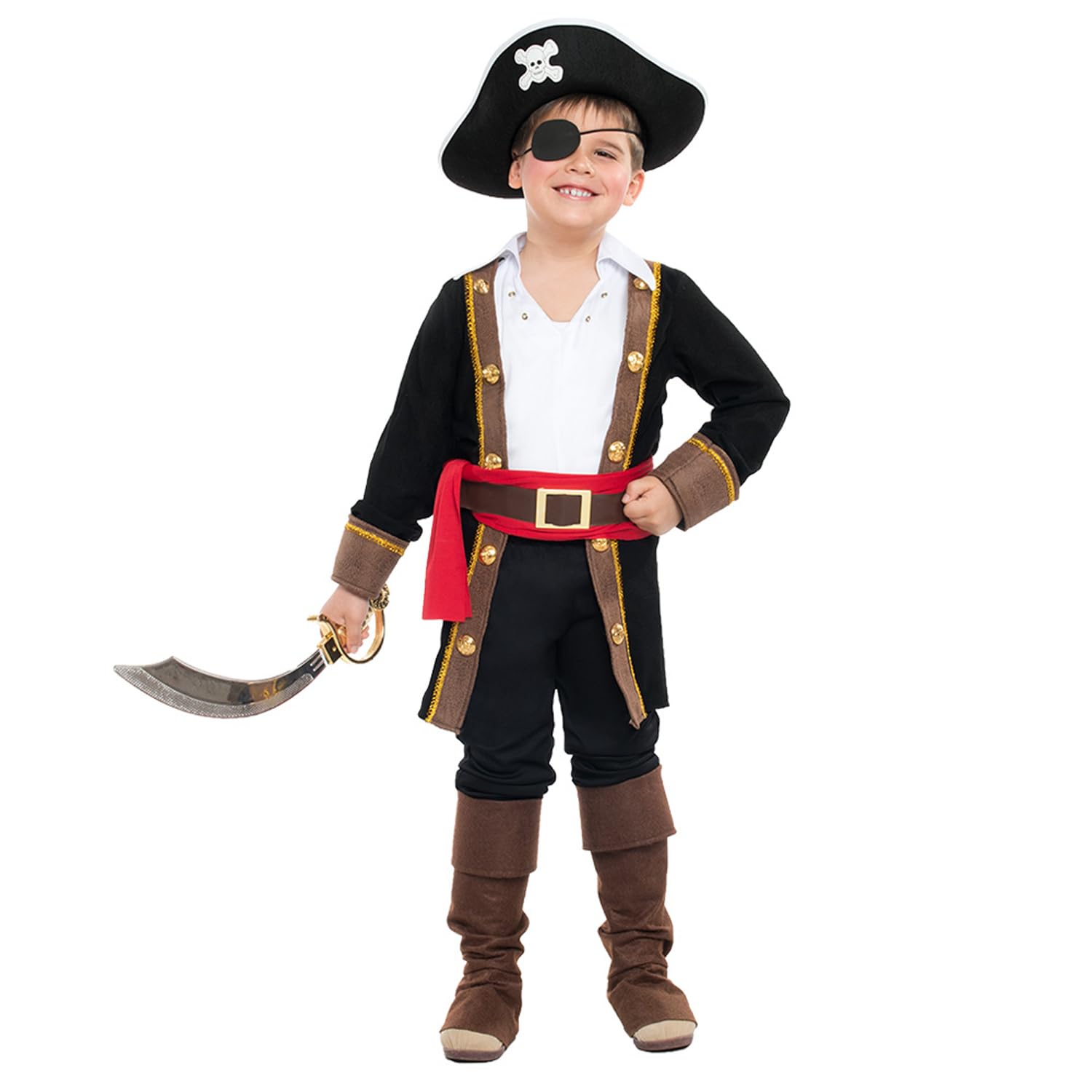 Boland - Children's Pirate Costume, 6 Pieces, Fancy Dress Costume for Theme Party or Carnival, Sailor Costume