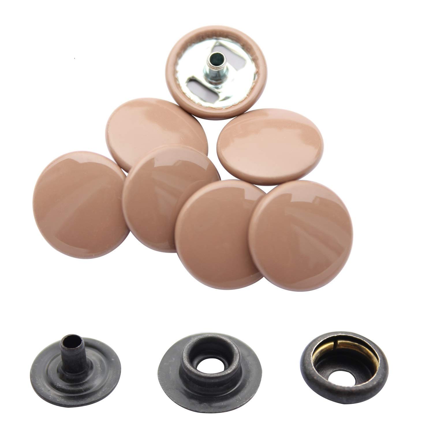 WedDecor Jaune 15mm Presse Clous Métal Robuste Sans Nickel 4 Parties Boutons Pression Rivets Bouton Pour Cuir Loisirs Créatifs, Vestes, Sacs, Sangles