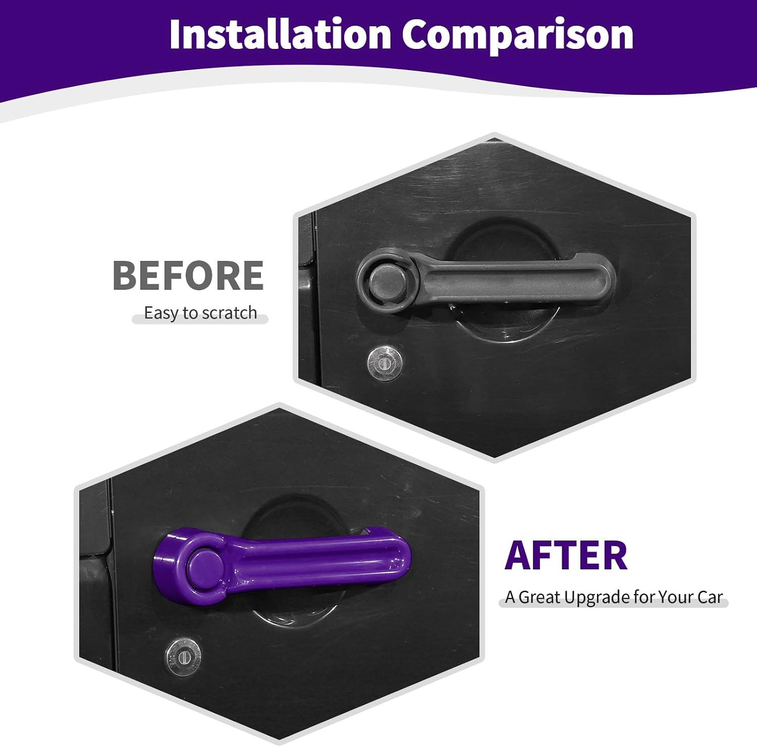 for Jeep JK Door Handle Cover Trim Purple for Jeep Wrangler JK 4DR 2007-2017 Purple Exterior Accessories 5pcs