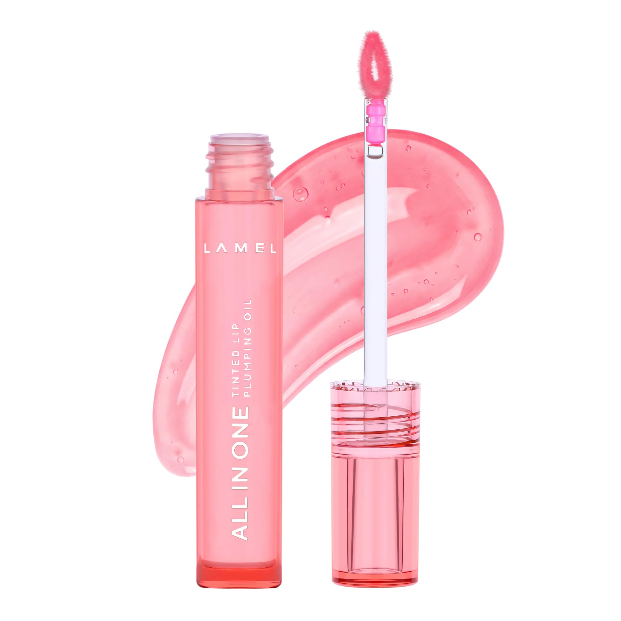 All In One Lip Tinted Plumping Oil- Peachy, Lip Oil Tint for Pigmented Lips | Hydrating, Plumping & Glossy Lip Tint | Non-Sticky Lip Oil with Long-Lasting Tint | 3ml