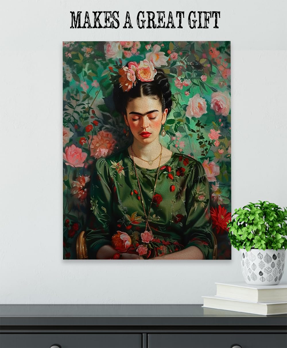 Amazon.com: Frida Kahlo in Green Frida Inspired 16x20 Unframed Print  Playful Floral Portrait Vibrant Green Dress Feminine Expression Botanical  Folk Style Colorful Art for Gallery Walls Living Rooms Studios : Home &
