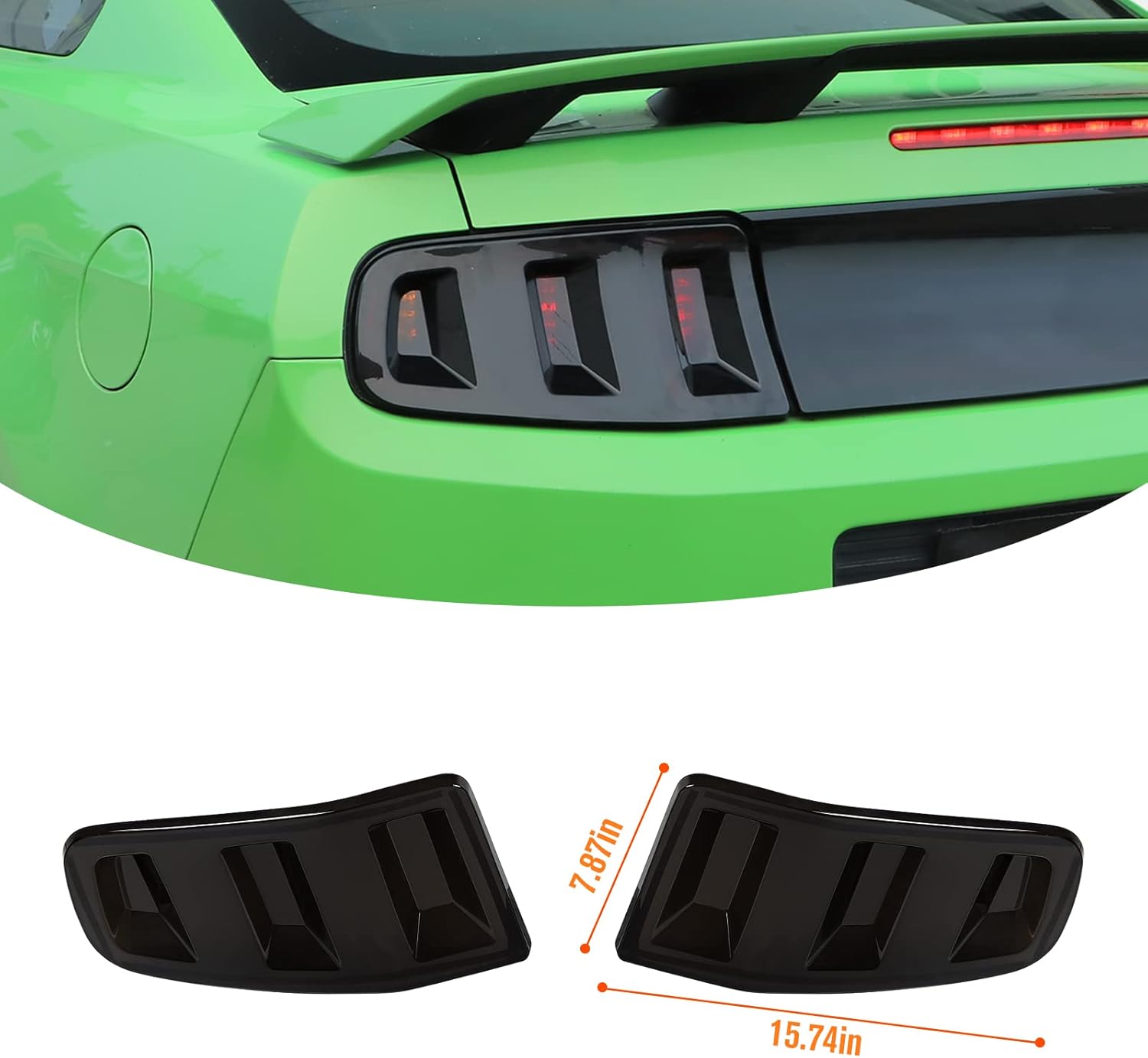JeCar Smoked Tail Light Cover Trim Guards for Ford Mustang 2013 2014