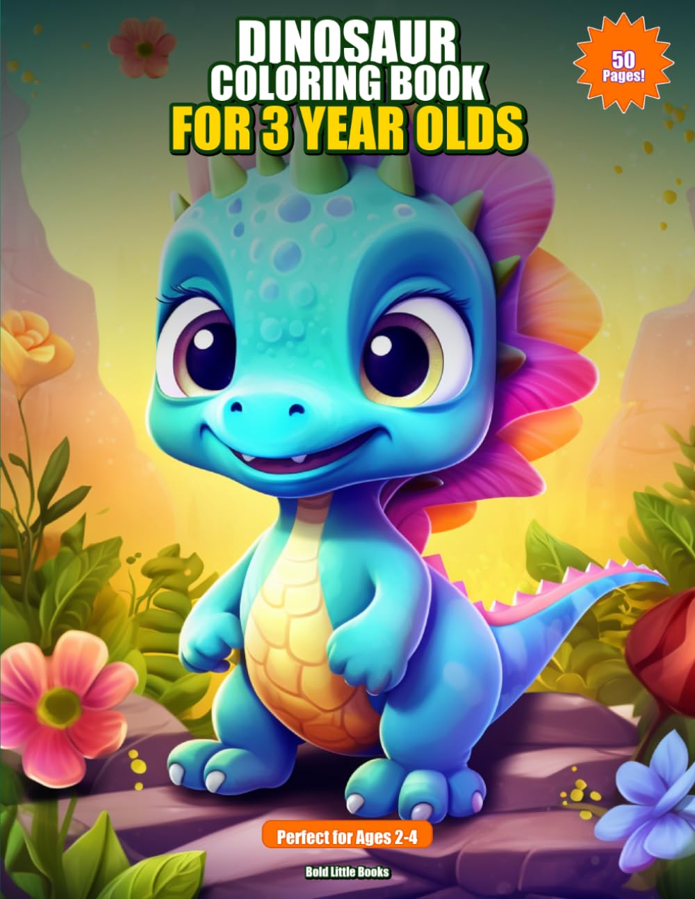 Dinosaur Coloring Book for 3 Year Olds: Big and Simple Dino Pictures for Toddlers