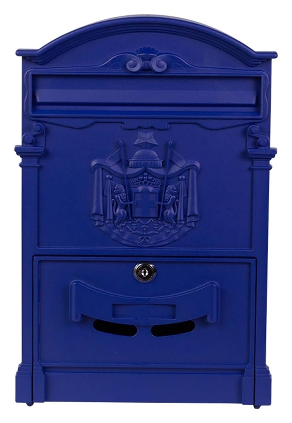 FGJsfhrDTU Letter Box, Large Capacity Postbox Security Mail Letter Post Box Outdoor Box(Red Antique Copper)(Blue)