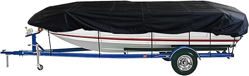 Miniatura 7 de WFLNHB 210D - Funda de repuesto para barco remolqueable resistente al agua para Jon Boat-Black