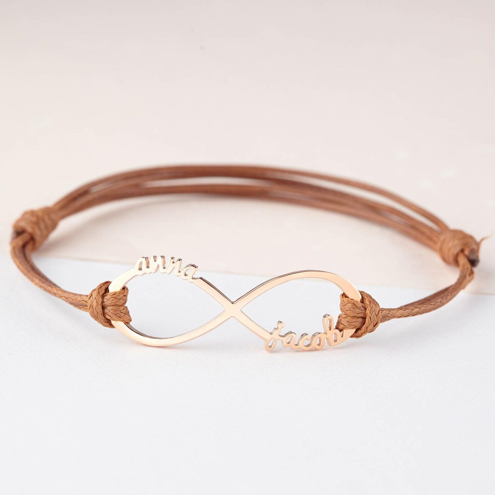 Argento sterling infinito bracciale, bambini nome bracciali, eternità madre figlia gioiello suocera Festa della Mamma Natale compleanno anniversario