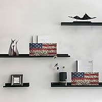 Vista 4 de Kcldeci Cestas de almacenamiento de bandera estadounidense y dólares para estantes, cajas de almacenamiento decorativas para sala de estar, oficina