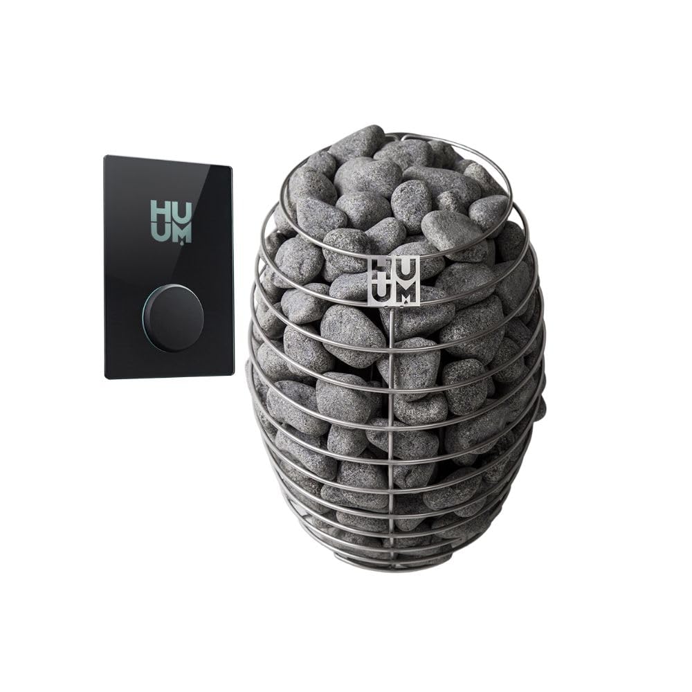 HUUM Drop Series Sauna Heater with UKU WiFi Control Bundles (Sauna Stones Inlcuded) (9kW - WiFi - Glass)