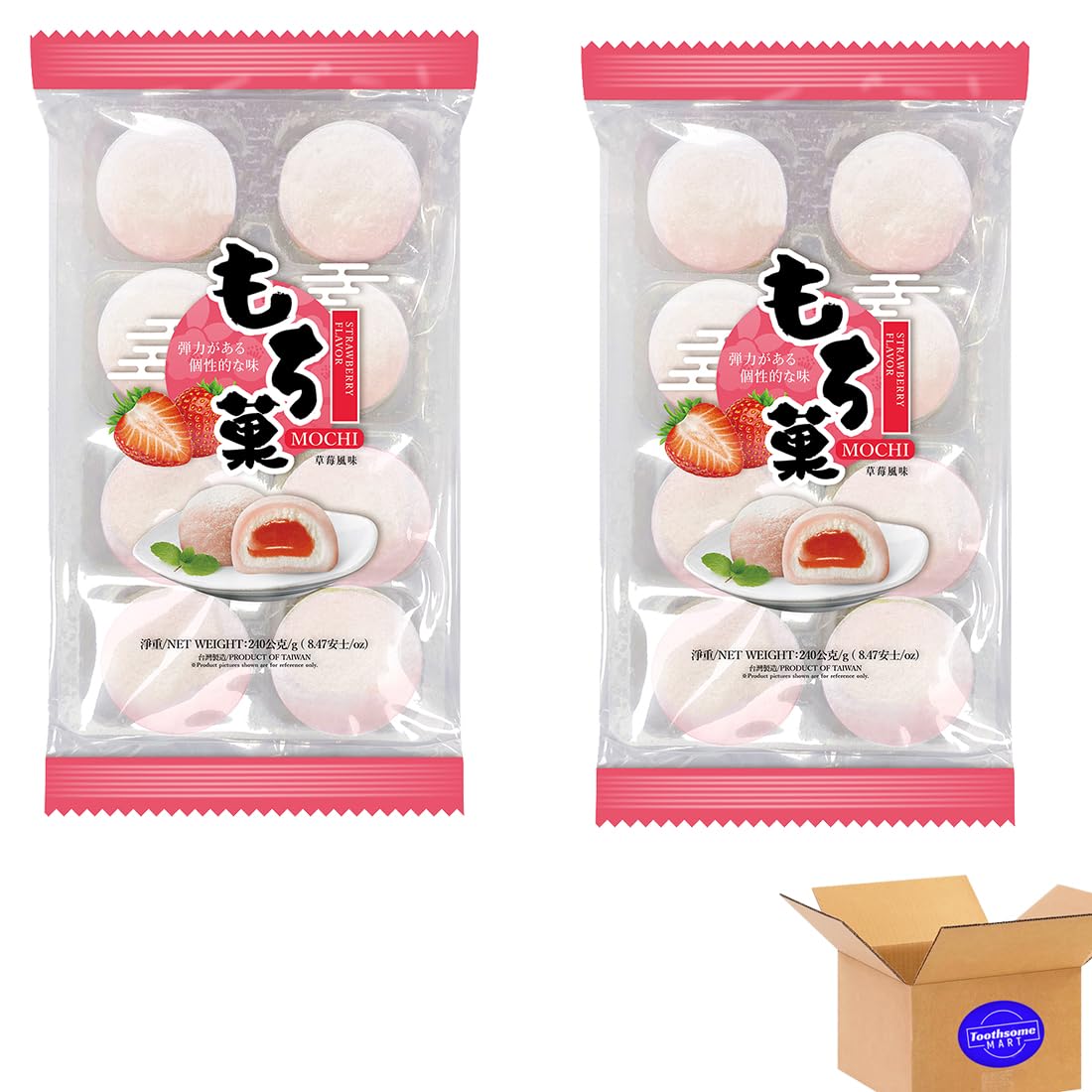 Strawberry Flavor Mochi Fruits Rice Cake 8.47oz 2pack