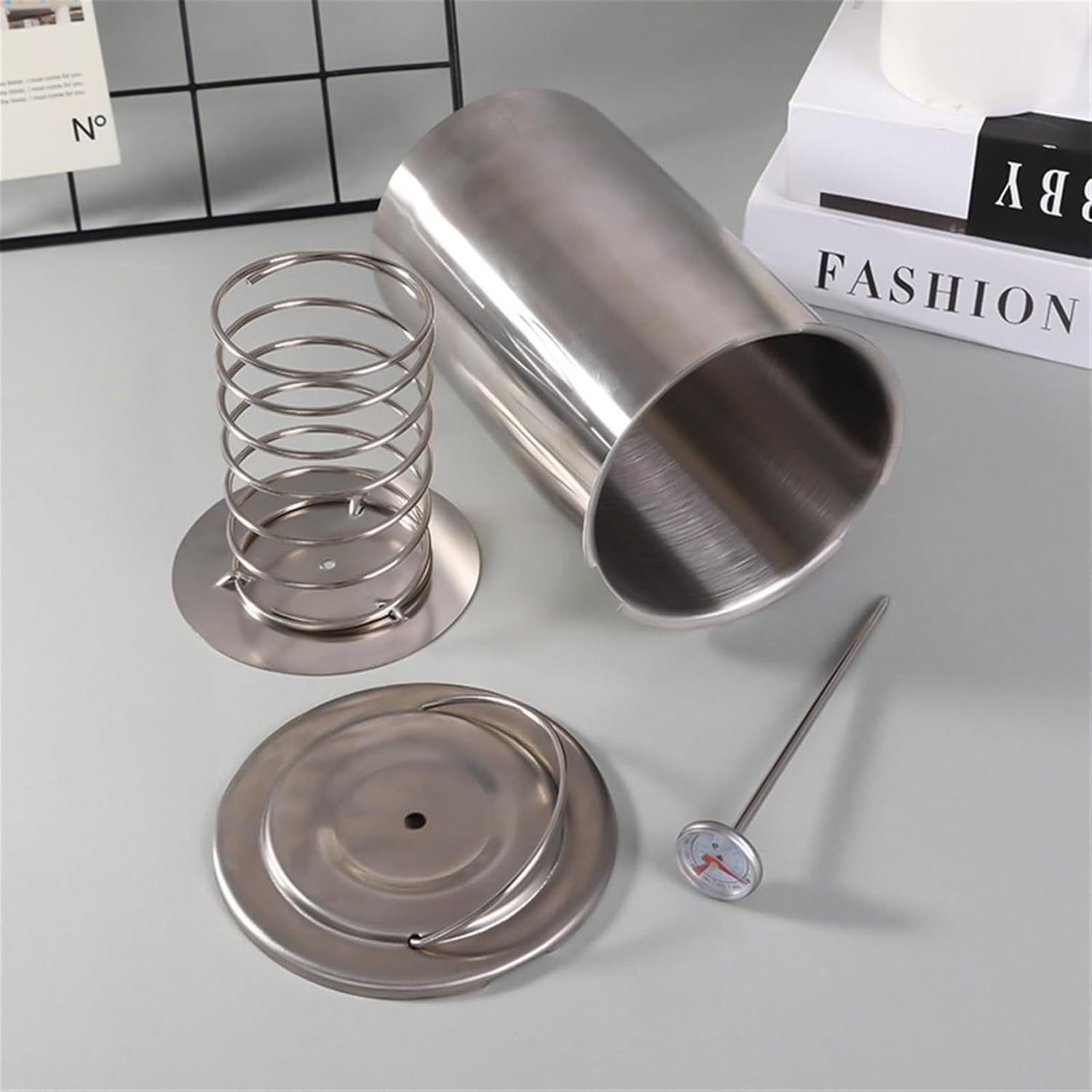 Deli Meat Maker Press, Stainless Steel Meat Hand Press, Ham Maker Meat Press Tool With Thermometer, Bacon Lunch Meat Press for Making Healthy Homemade Deli Meat