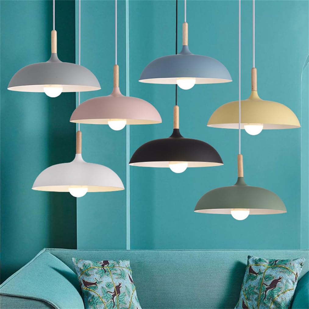 Wiszące do sypialni Minimalistyczny metalowy klosz lampy wiszące wewnętrzne w kształcie makaronika regulowane drewniane wieszaki do salonu, jadalni i kuchni