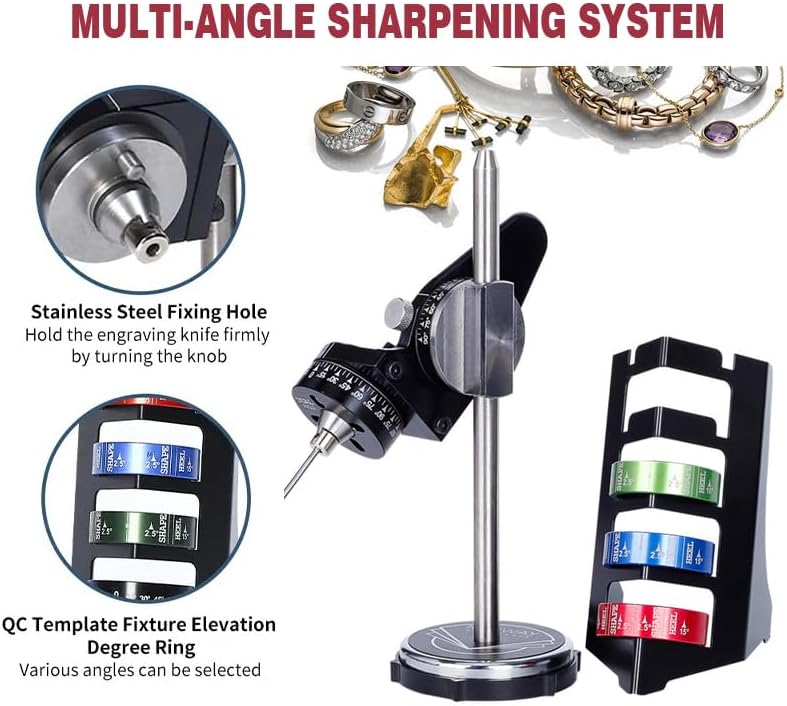 GEMKIT Pneumatic Jewelry Engraver Machine Dual-Head 400-8000 RPM Manually Adjustable Rotational Speed for Jewelry Making Metal Processing Pneumatic Impact Engraver HH-GM01
