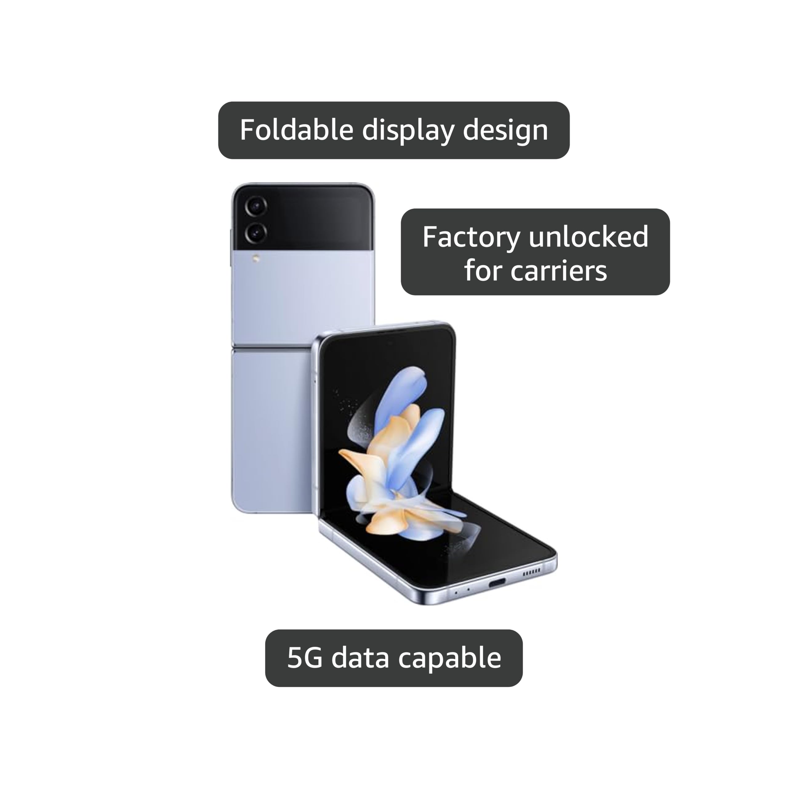 Amazon.com: SAMSUNG Galaxy Z Flip4 256GB Blue Factory Unlocked
