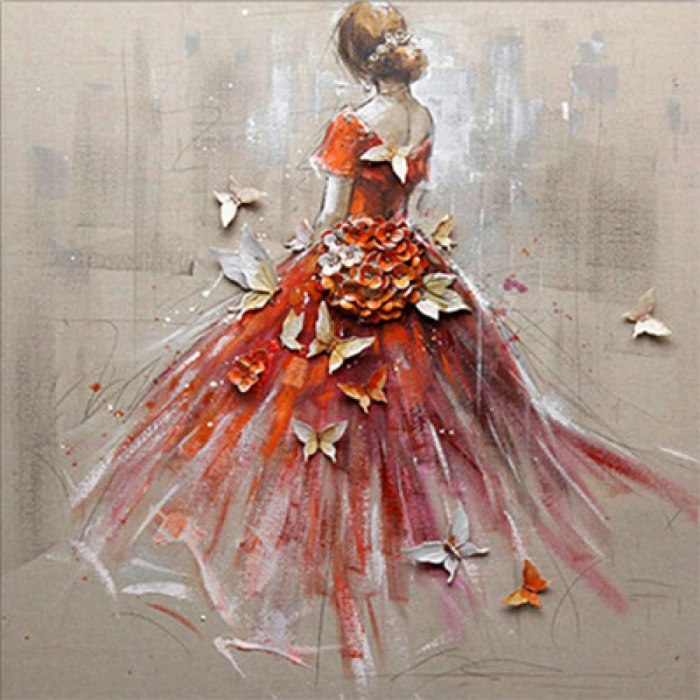 Toile peinture à l'huile pour salon et studio de danse motif ballerine
