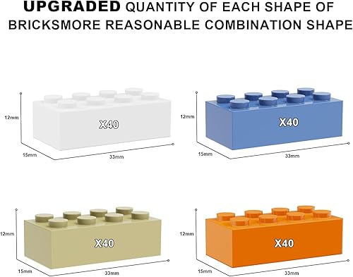 Miniatura 2 de WEBRICK 160 ladrillos de construcción clásicos, ladrillos a granel de 2 x 4, compatibles con piezas y piezas de Lego, juguetes creativos de bloques