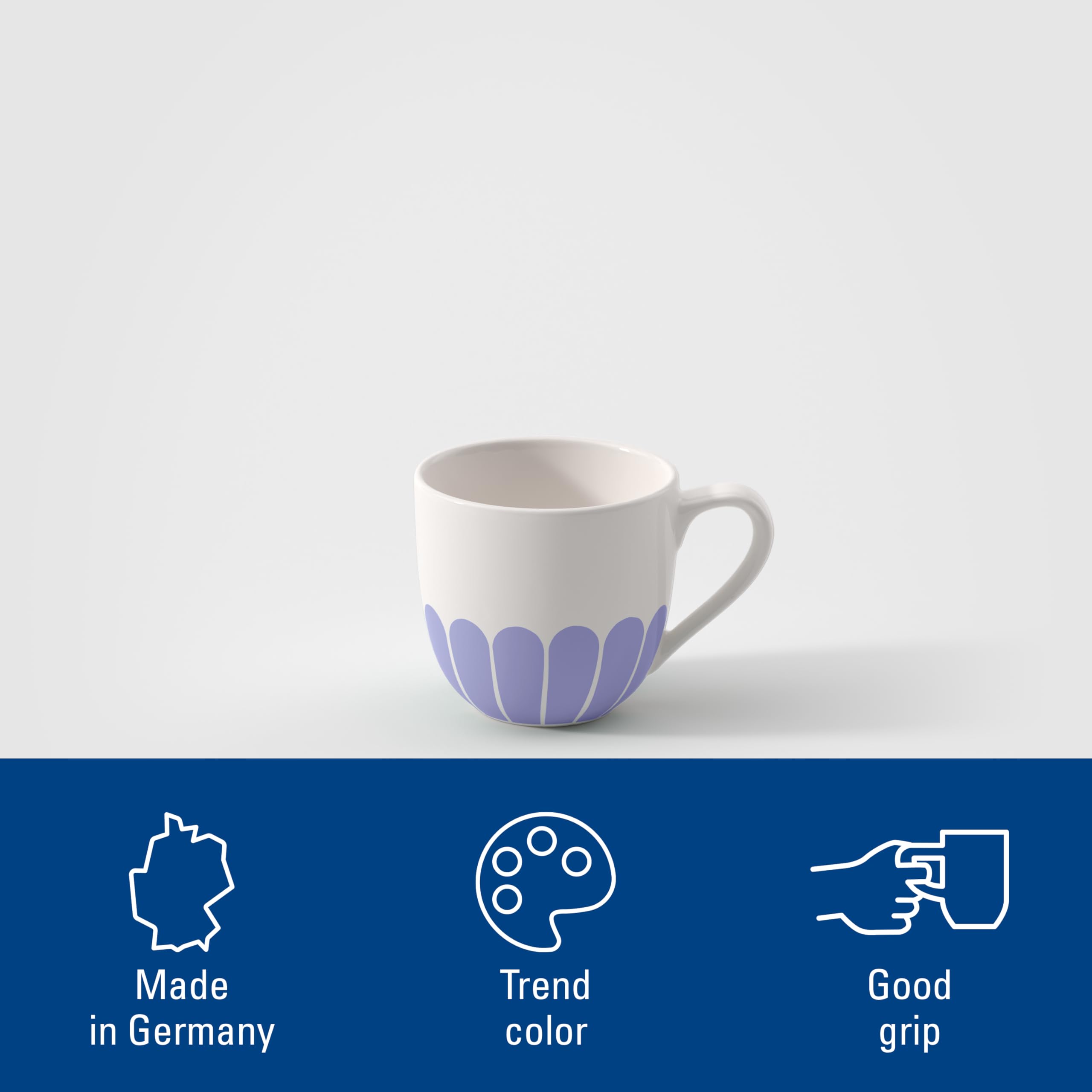 Villeroy & Boch - Fleur bleu filiżanka do espresso niebieska, można myć w zmywarce i używać w kuchence mikrofalowej, mała filiżanka do espresso lub do kawy, naczynie, kwiatowy wzór, porcelana Premium