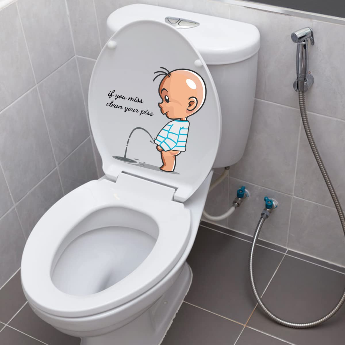 Die Toilette klebt. 2 stücke 30x21cm FunnyToilet Klebstoff Deckel Sitz Aufkleber Bad WC Dekor Flush Home Kinderzimmer Dekoration Kunst DIY Dekoration