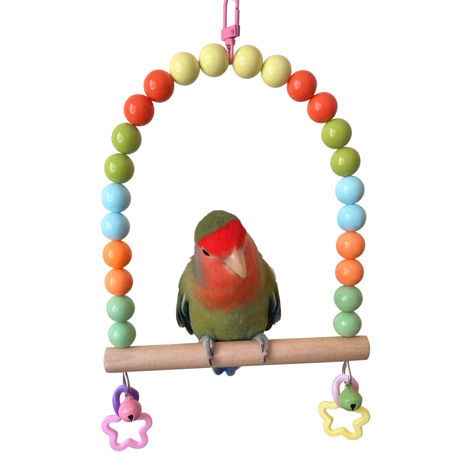 Grande balançoire à oiseaux en bois avec cloche pour perroquet et ara