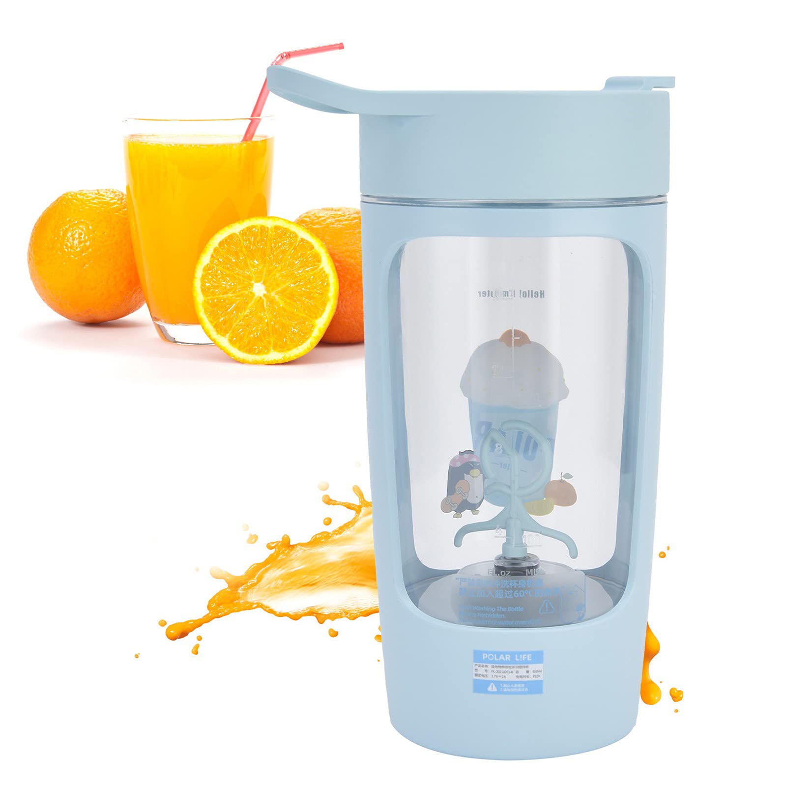 Shaker Elettrico per Proteine ​​Mixer per Bottiglie Tazza per Frullatore per Spremitura Frullatore USB Ricaricabile da 650 Ml Tazze per Shaker Portatile Tazza per Frullatori per Proteine