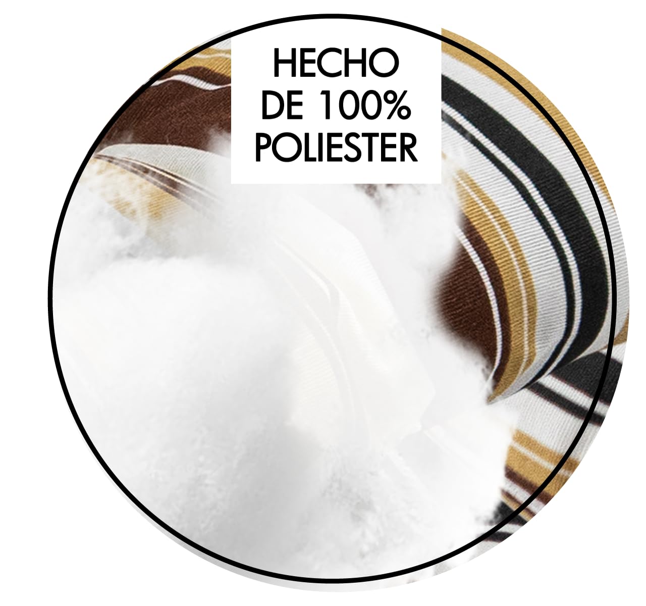 CHELY INTERMARKET Cojines Silla 40x40cm Pack 4 Unidades Relleno Mullido Marrón Raya 5 Pespuntes Acolchado Exterior Interior Decorativos Suaves Estables Lavables Terraza Jardín