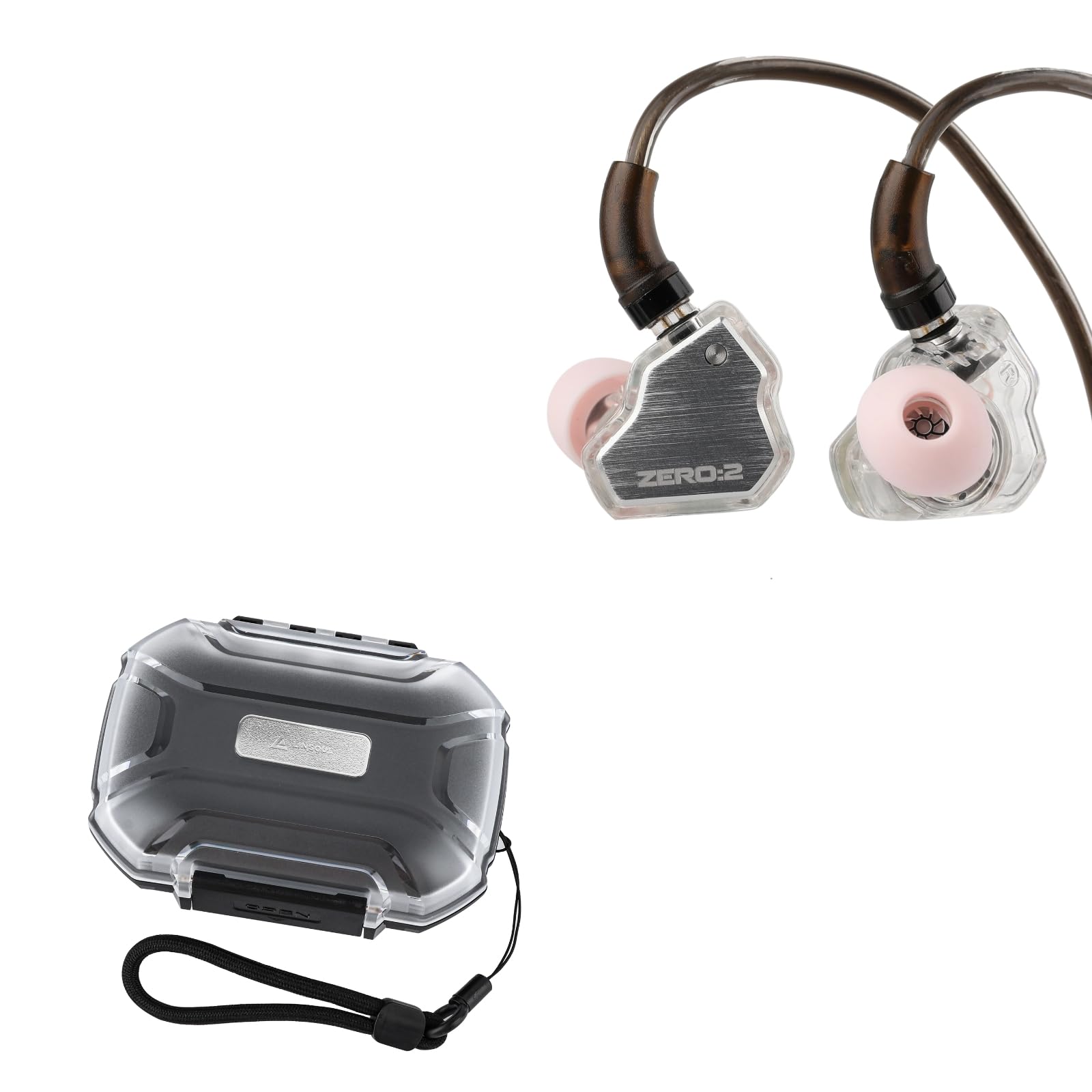 Linsoul 7Hz x Crinacle Zero:2, In Ear Monitor, IEM con Driver Dinamico Aggiornato da 10mm, Cuffie con Cavo + LC02 In Ear Monitor Case, custodia rigida portatile per cuffie