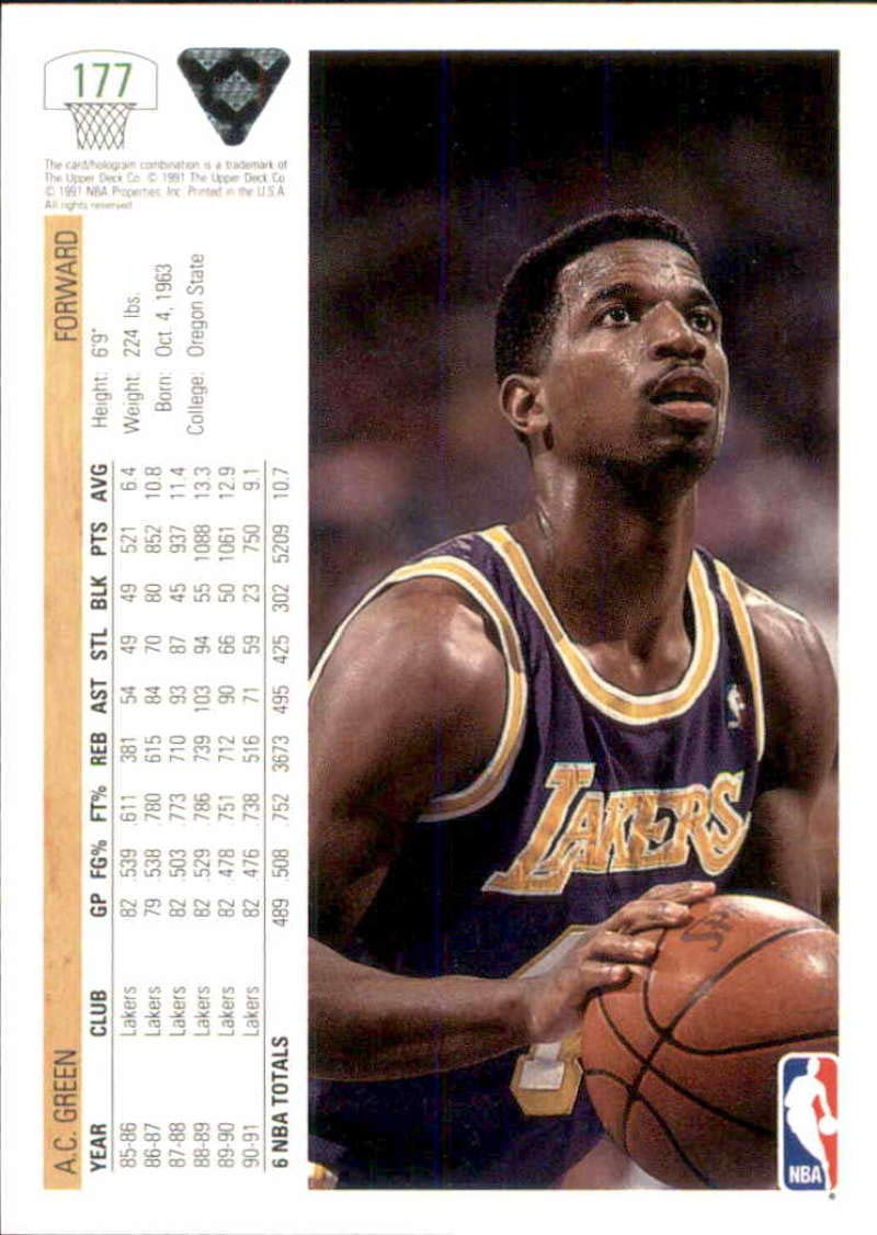 Amazon.com: Basketball NBA 1991-92 Upper Deck #177 A.C. Green #177