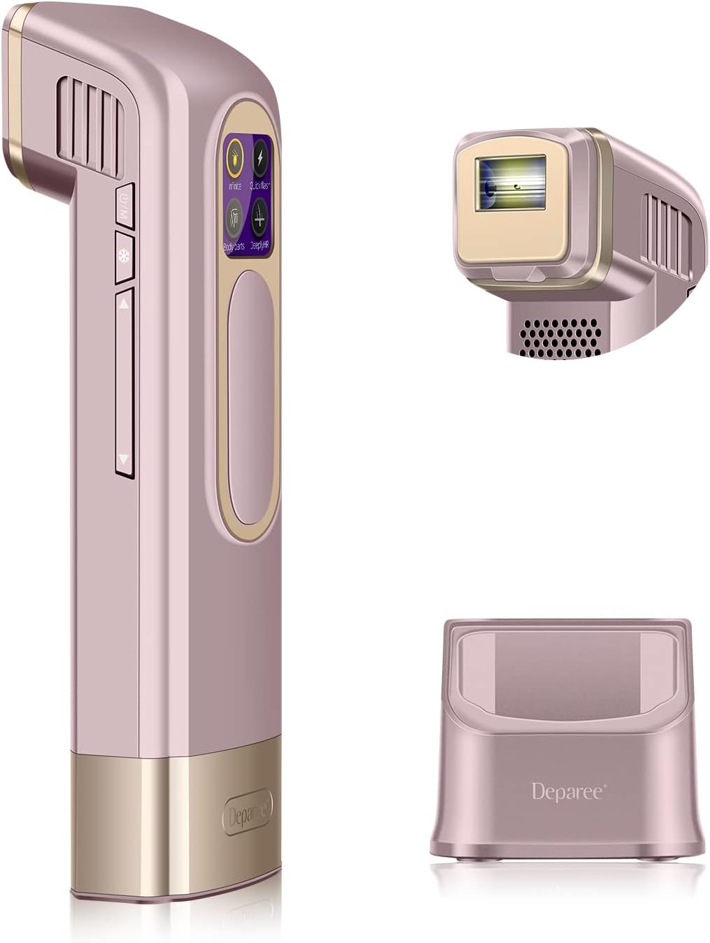 IPL Hair Removal System,Ice Cooling Function,Permanent & Painless Laser Hair Removal for Women & Men,Epilator for Face,Body,Bikini Line, Armpits, Arms, Legs (Pink)