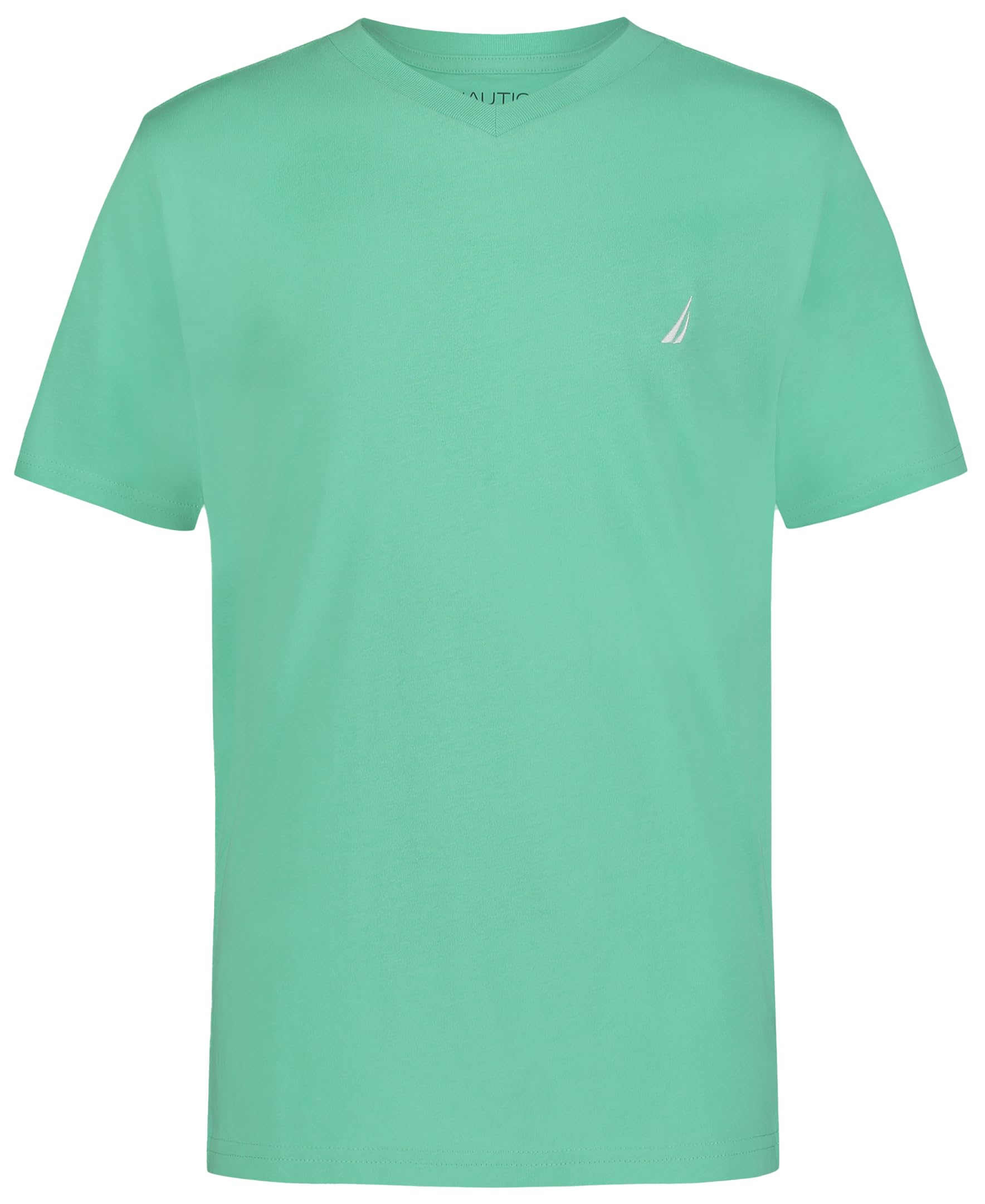 Nautica Boys' Short Sleeve Solid V-Neck T-Shirt, Soft, Comfortable, Relaxed Fit