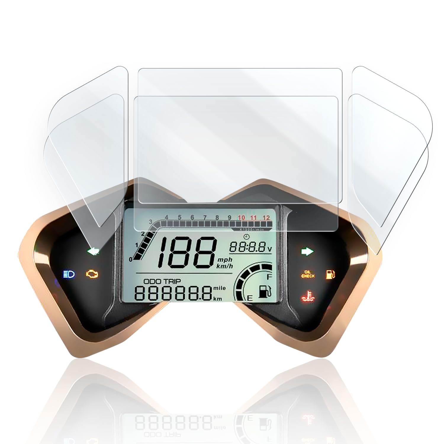 Screen Protector Film for Motorcycle Speedometer Protective Film Made in Germany, Scratch Protection Suitable for SYM Cruisym 150 2x Matt