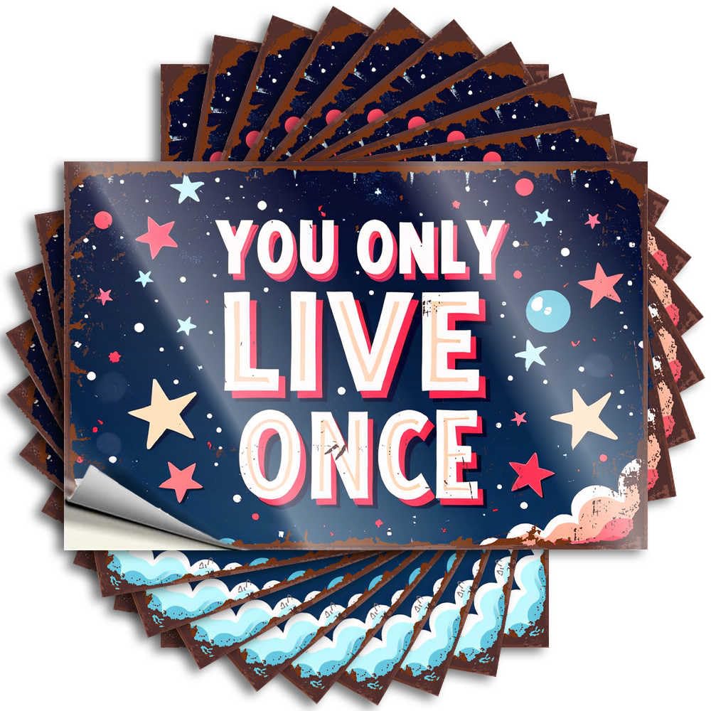 You Only Live Once: A Celestial Reminder to Embrace Life Backyard Accessories Mini - Sticker Window Waterproof Decal(8X12CM)