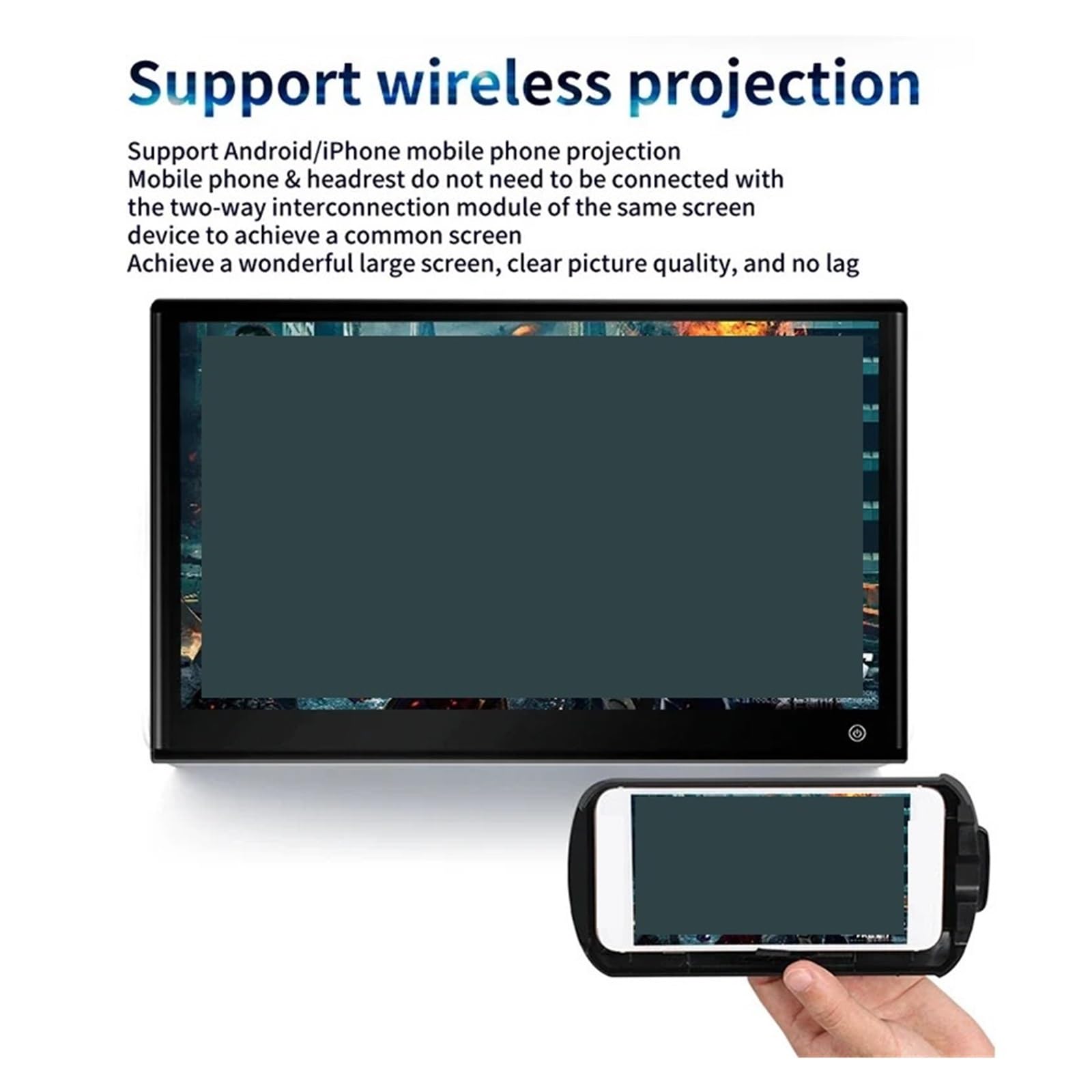 Reproductor de DVD para coche Monitor For Reposacabezas De TV De Automóvil De 11,6/13,3 Pulgadas, 4K, 8 Núcleos, Pantalla Táctil, Compatible Con Auriculares, Entrada Y Salida HDMI, Reproductor De Vide
