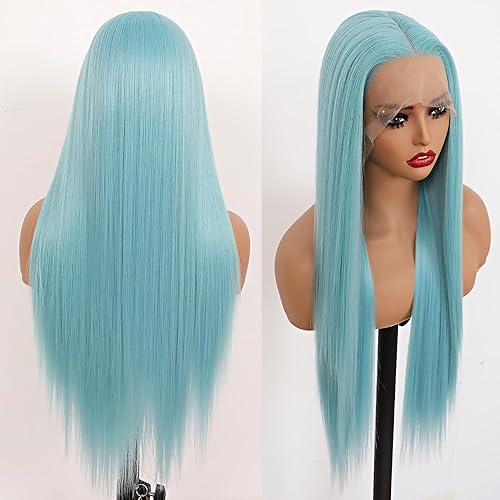 Miniatura 9 de Phyoung Pelucas rubias de encaje frontal, peluca de color rubio mixto con línea de cabello natural, cabello largo y lacio, pelucas de cabello rubio