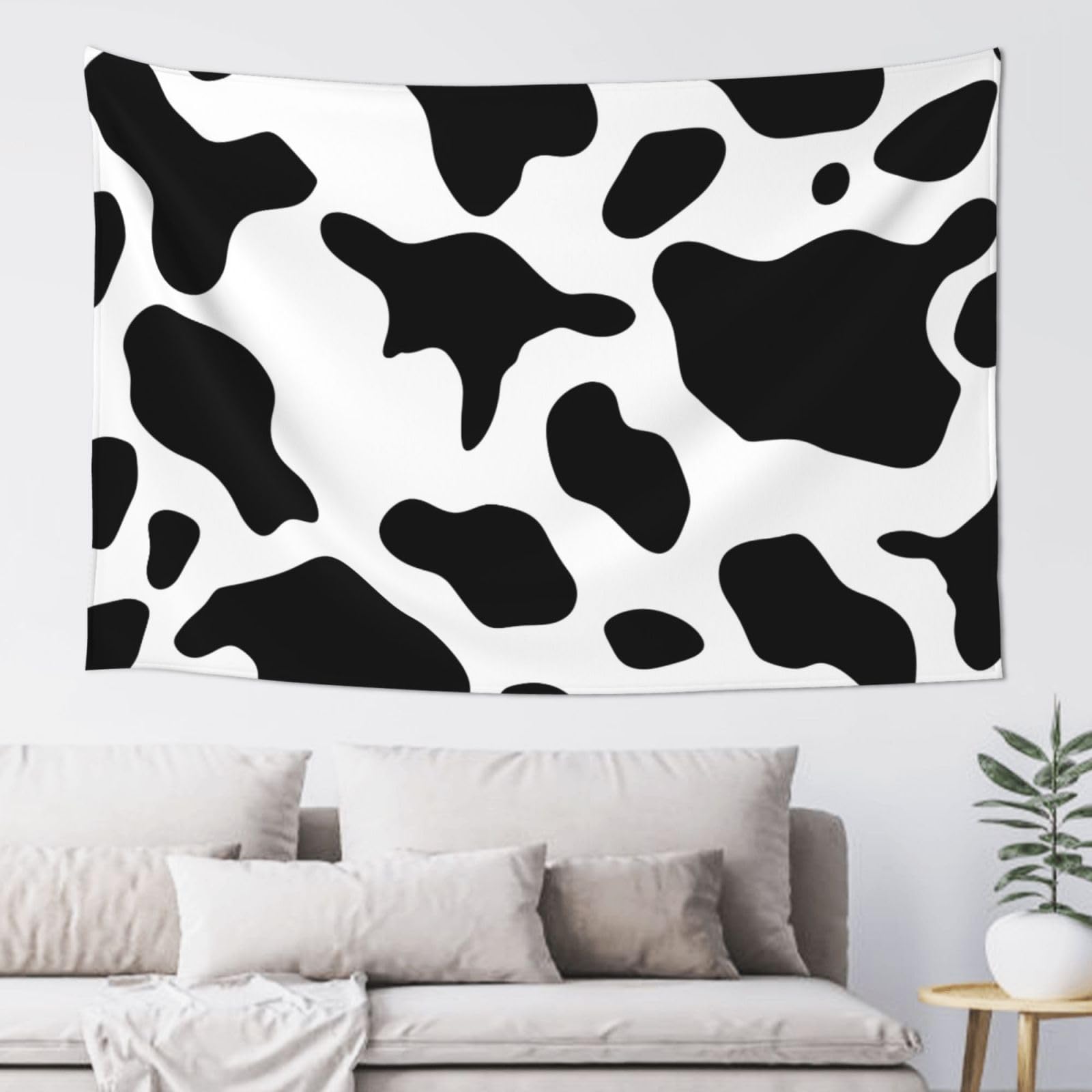 FodPand Black and White Cow Print Tapestry for Bedroom Aesthetic, Wall Hanging Tapestries Art Decor Backdrop Wall Tapestry for Dorm Living Room Funny Poster Party Banner Background 40" X 60"