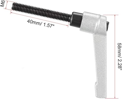 Miniatura 15 de uxcell M8 x 1.260 in mango ajustable palanca de sujeción rosca botón trinquete macho roscado perillas de tornillo de liberación rápida pernos