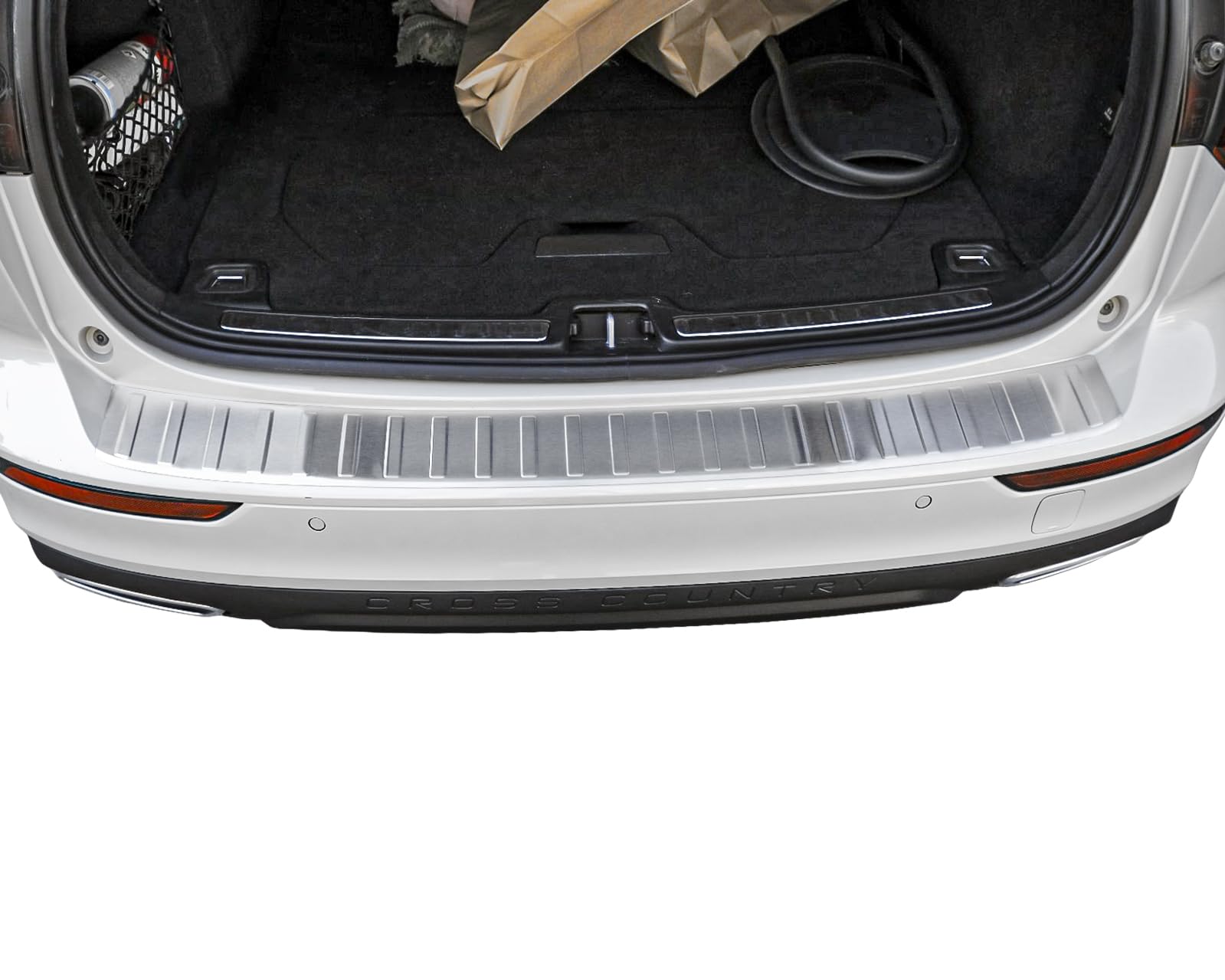 RECAMBO Protection Seuil De Chargement Acier Inox Mat Brossé - Compatible Volvo V60 2 à Partir De 2018